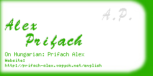 alex prifach business card